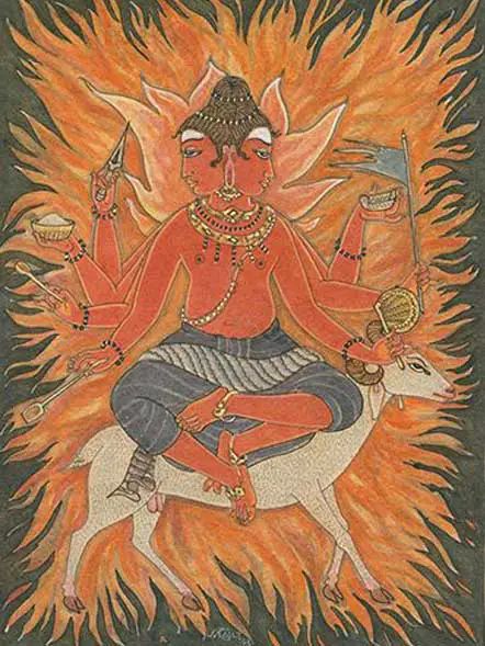 Deus Hindu do fogo Agni
