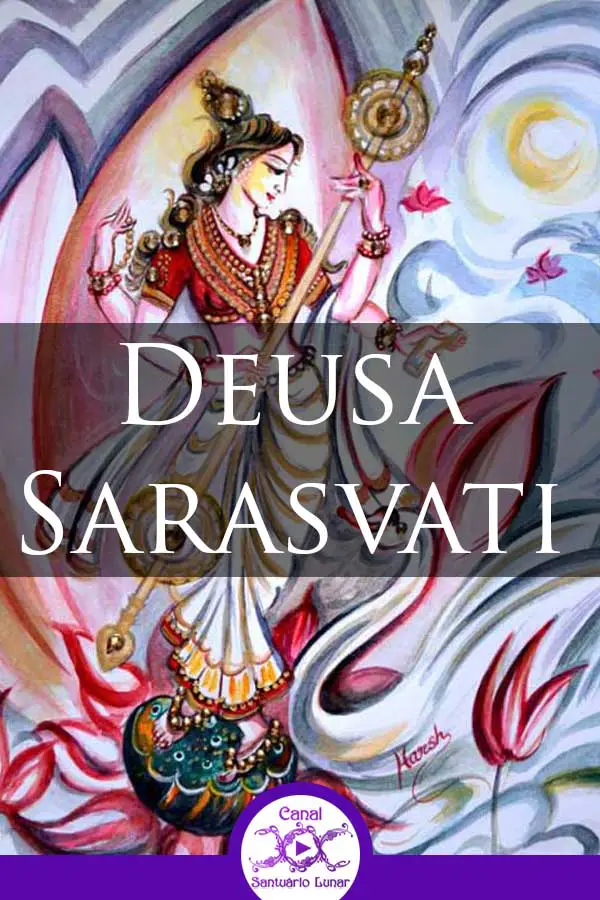 Deusa Sarasvati - Deusa Hindu das Artes e do Conhecimento - Pintura por Harsh Malik