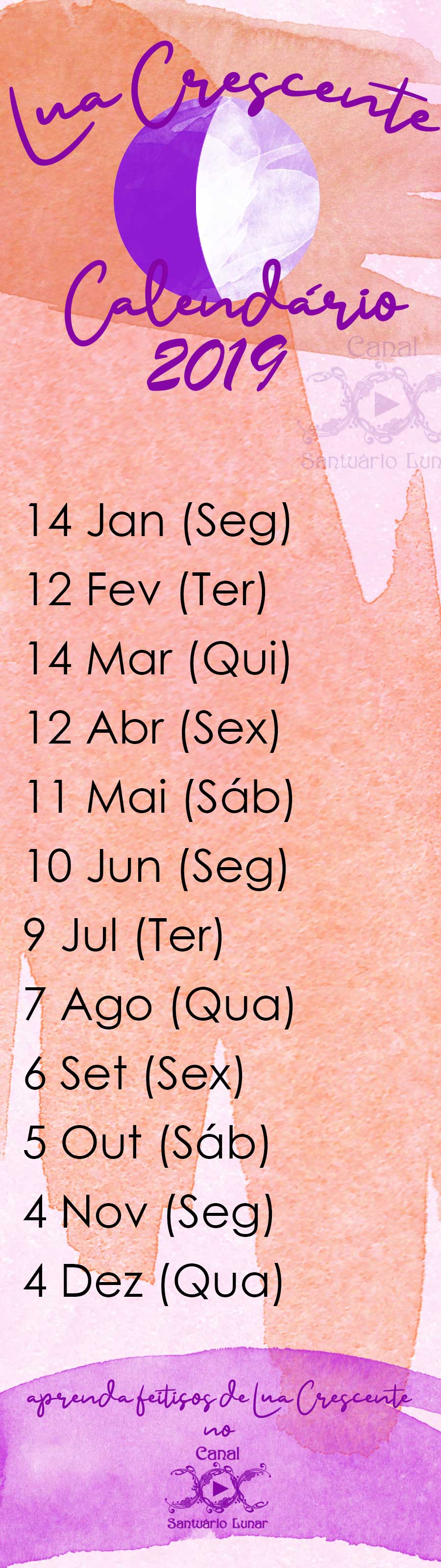 Feitiços Wiccanos na Lua Crescente: Objetivos, Saúde, Sucesso May 5, 2021 Calendário Lua Crescente 2019 - Programe seus feitiços de prosperidade e saúde