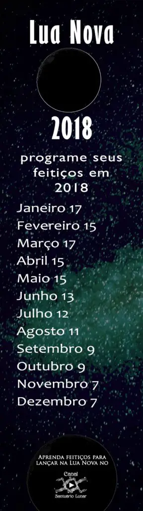 Lua Nova Calendário 2018
