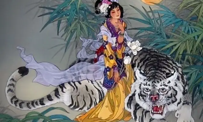 Miao Shan regatada pelo tigre branco