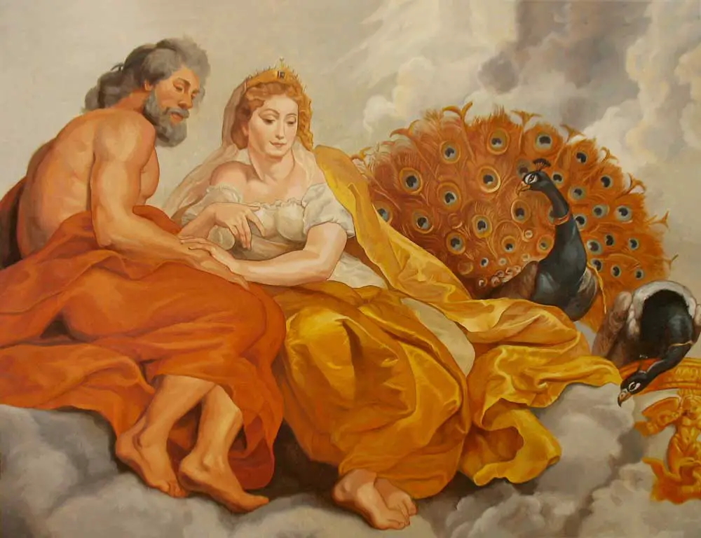 Zeus e Hera - Pintura inspirada por Rubens