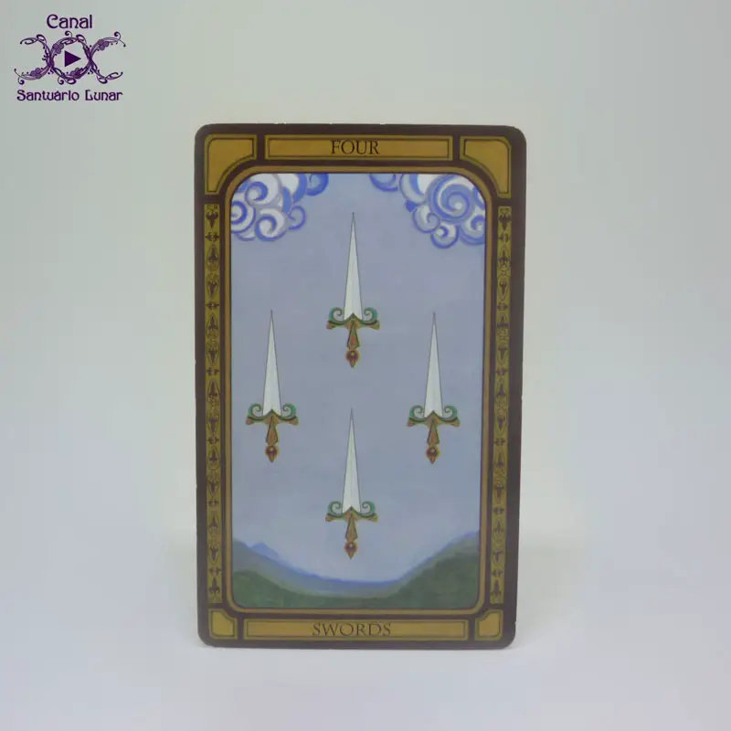 Tarot Decks - The Golden Tarot - 4 of Swords