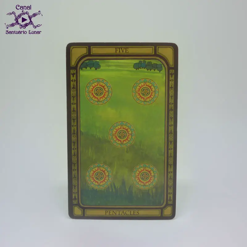 Tarot Decks - The Golden Tarot - 5 of Pentacles