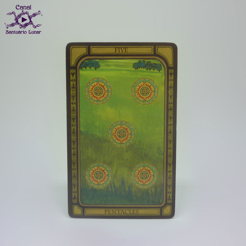 Tarot Decks - The Golden Tarot - 5 of Pentacles