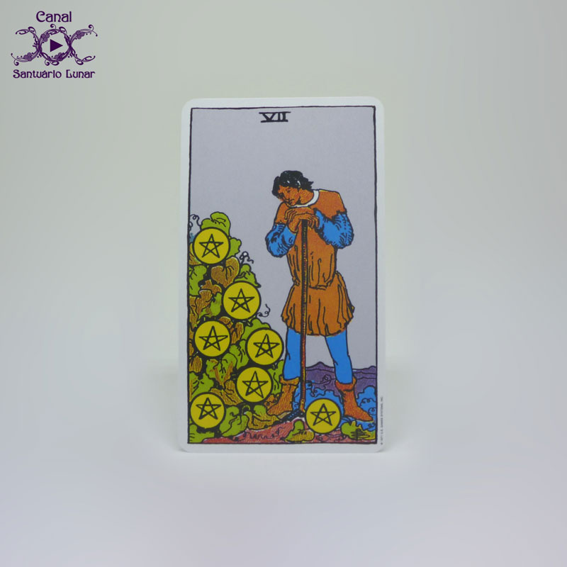 Tarot Decks The Rider Tarot - 7 of Pentacles