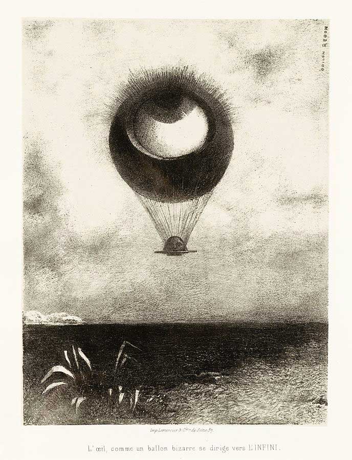 Feitiços de proteção contra inimigos - "À Edgar Poe" - Odilon Redon 1882