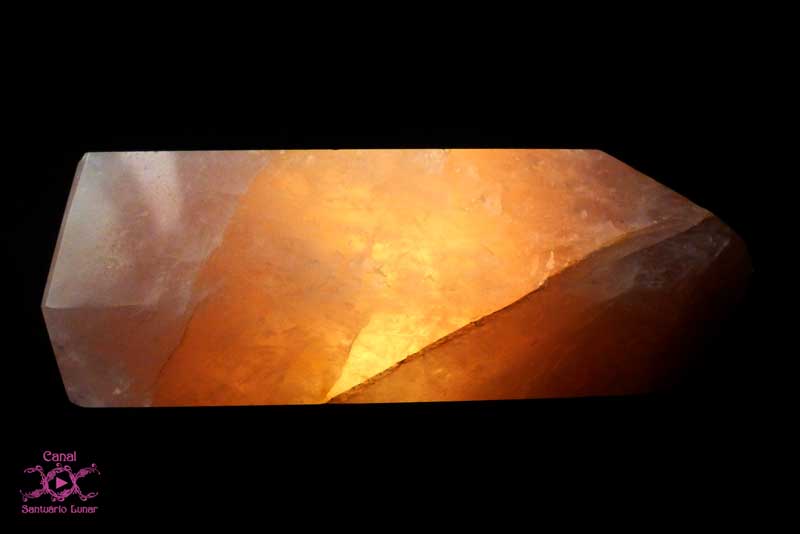 Rose Quartz over a light source