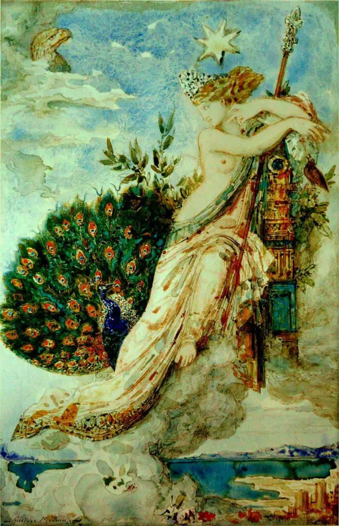 The Peacock Complaining to Juno por Gustave Moreau 1881