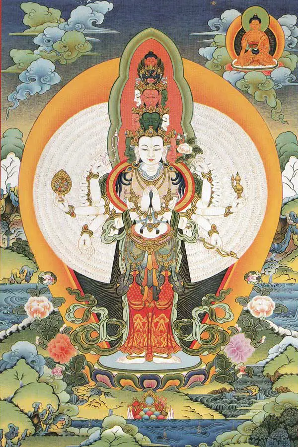Avalokiteshvara, the deity of compassion with a thousand arms