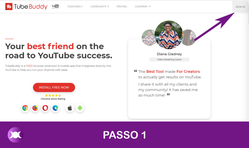 Como instalar TubeBuddy - Passo 1