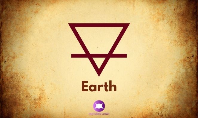 Earth is a triangle facing downwards with a dash