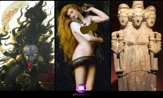 Exemplos de Face Oculta da Deusa - Kali, Lilith e Hécate